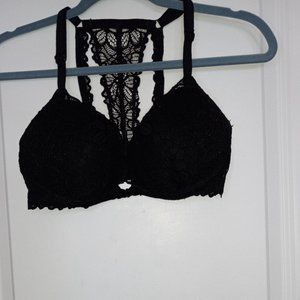 Victoria's Secret Pink Black Lace Padded Bra